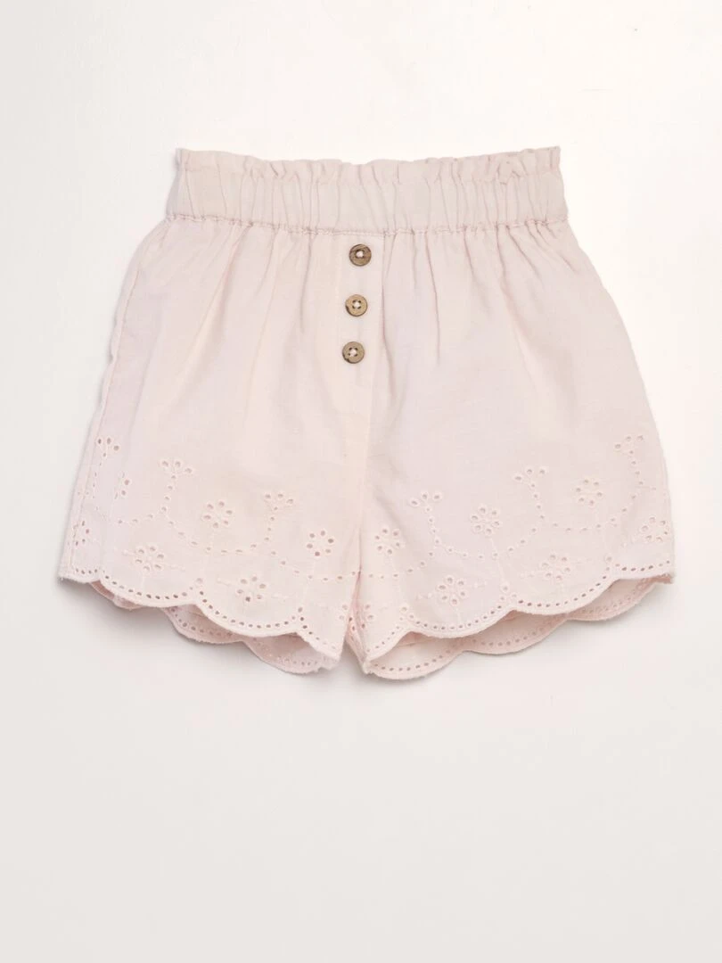 Short en voile coton Rose