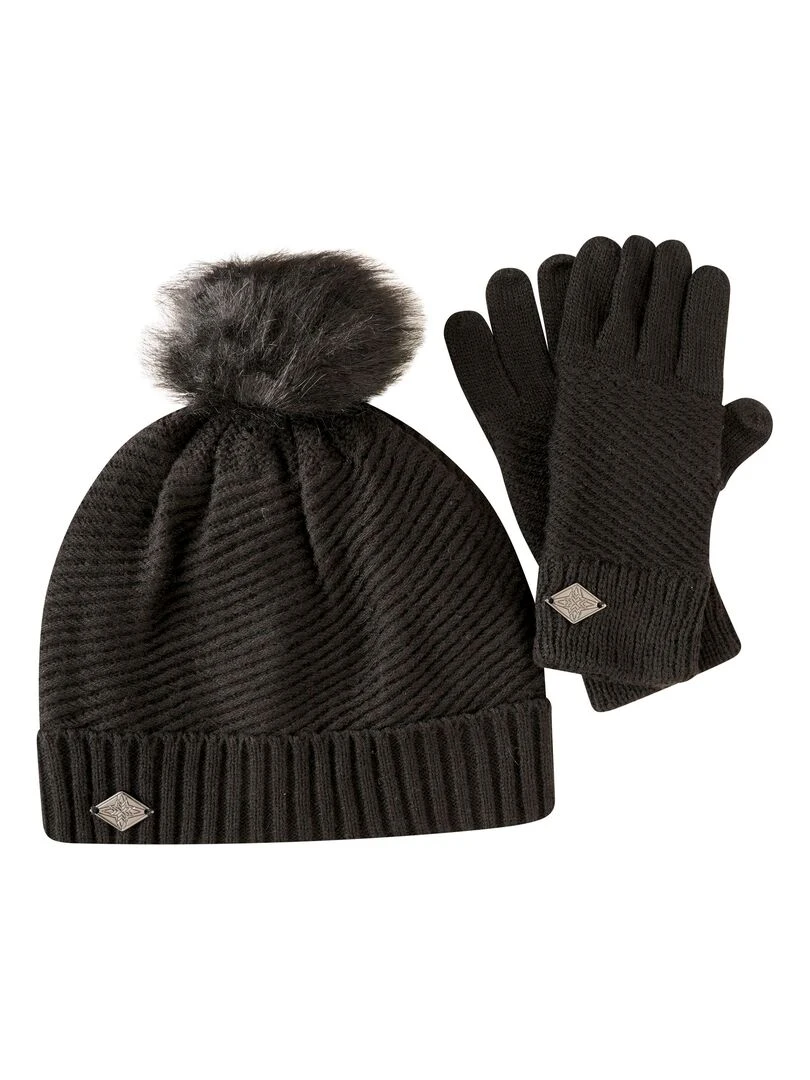Dare 2B Ensemble bonnet et gants JULIEN MACDONALD CORRELATION Noir