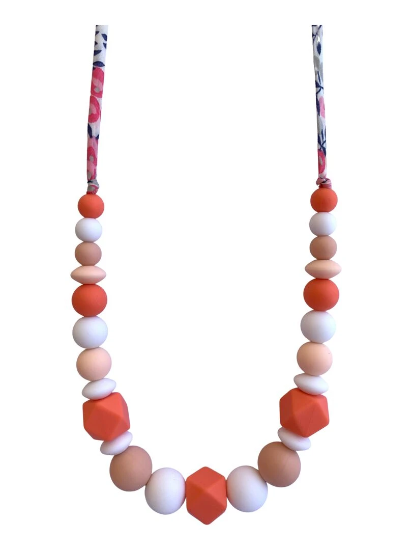 Collier d'allaitement ou de portage silicone 'Ingrid' Orange corail