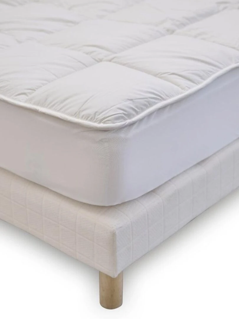 Bleu Câlin Surmatelas sensation duvet moelleux Blanc