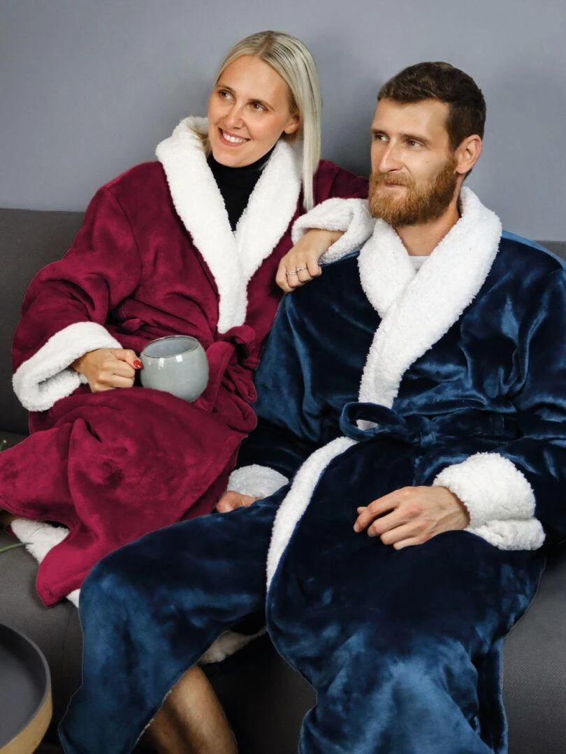 Peignoir  robe de chambre polaire mixte  Utra Douce   Vivezen   Violet