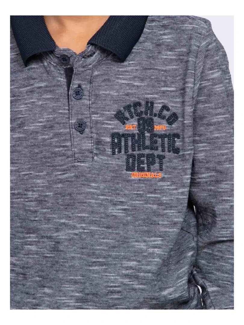 Polo manches longues PONTANA junior   Bleu marine