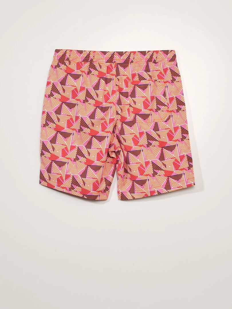 Bermuda stretch avec lin Multicolore
