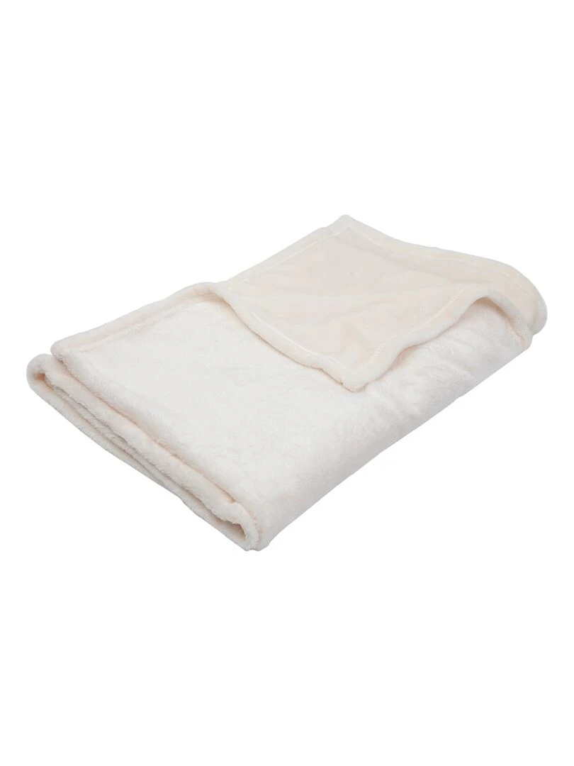 Couverture douce en flanelle 75x100 cm Écru Beige