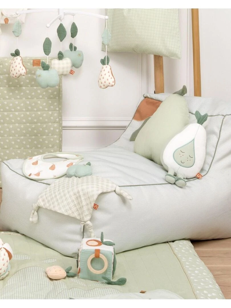 Fauteuil pouf 75x45cm en polyester Vert tilleul   SAUTHON   Vert tilleul