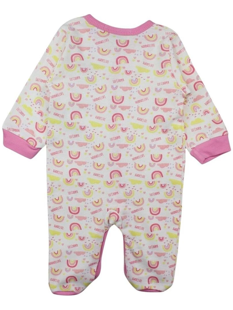 Lee Cooper Grenouillere bébé fille imprimé logo en coton Blanc