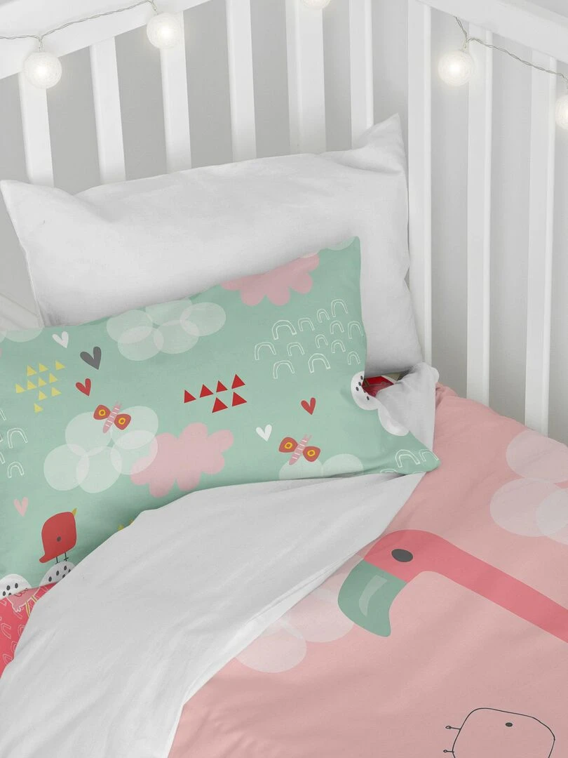Parure housse de couette 2 pièces Hola "Happyfriday" Blanc