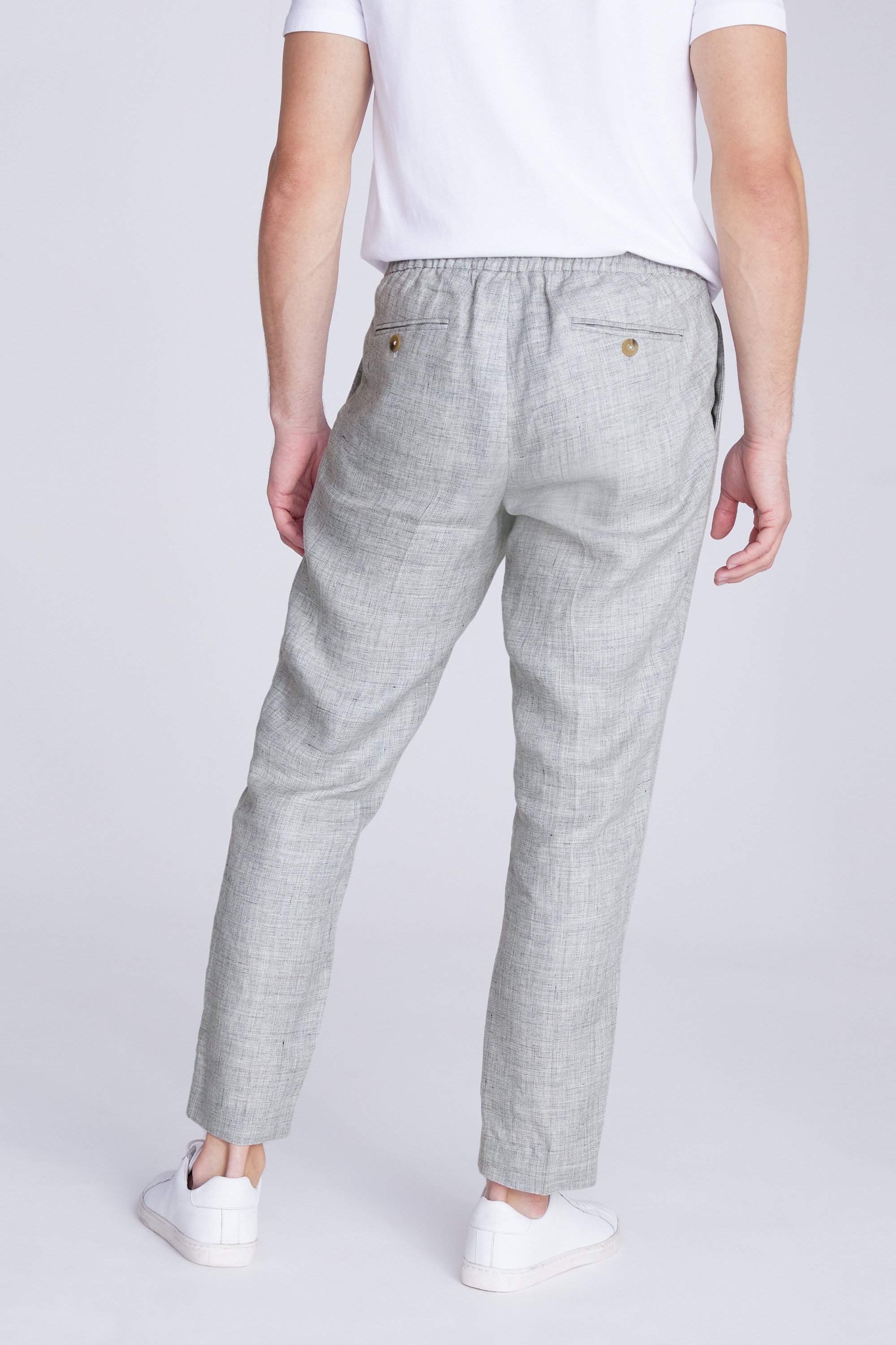 Light Grey Linen Worker Joggers   Buy Online at Moss