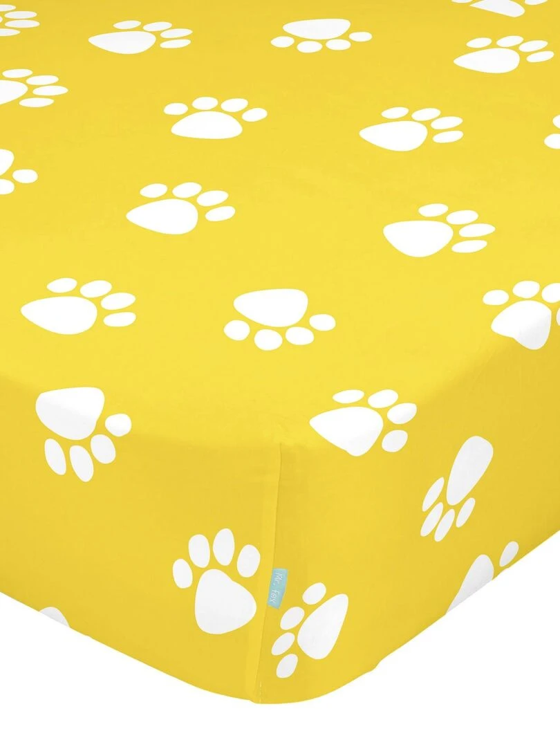 Drap housse Dogs "Happyfriday" Blanc