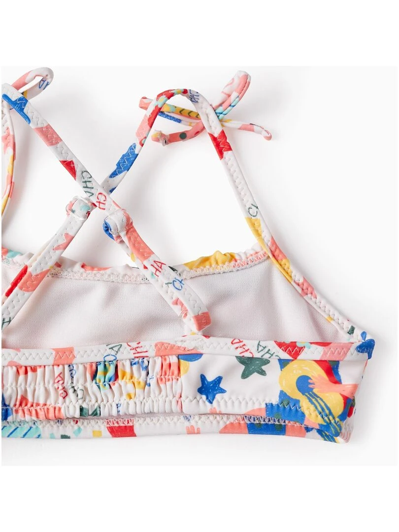 Maillot de bain UPF80 avec Motif pour Fille   Blanc