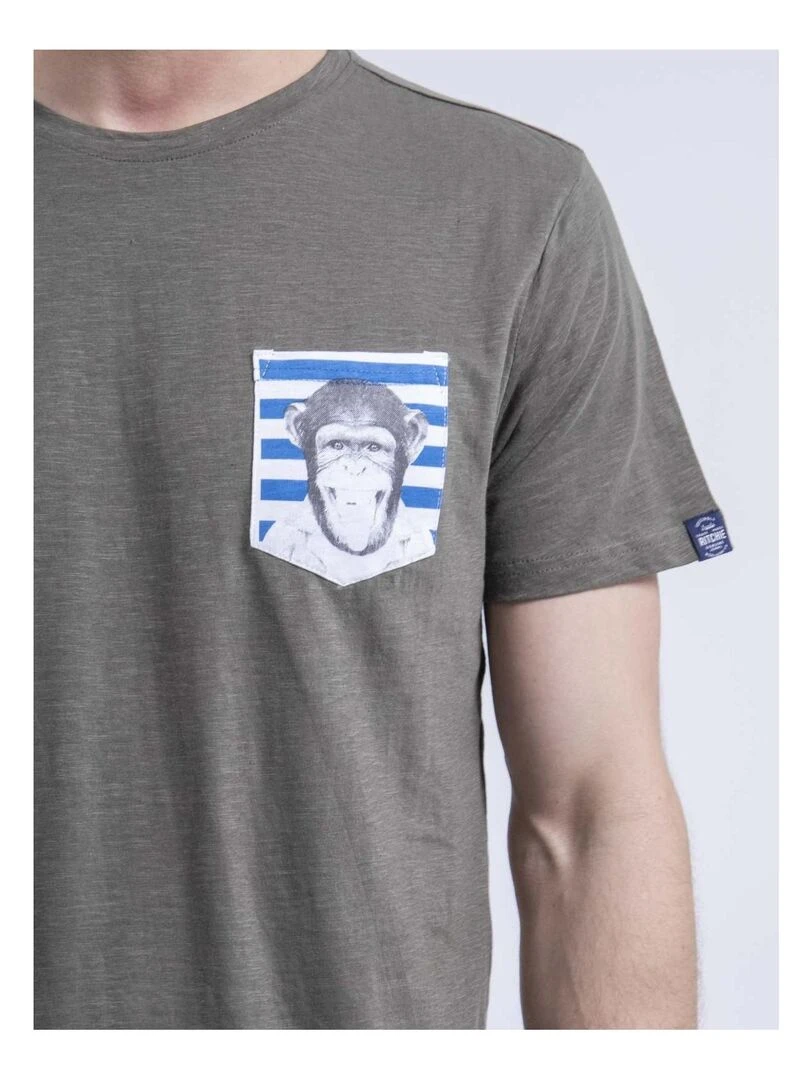 T shirt col rond NINJATOL   Kaki