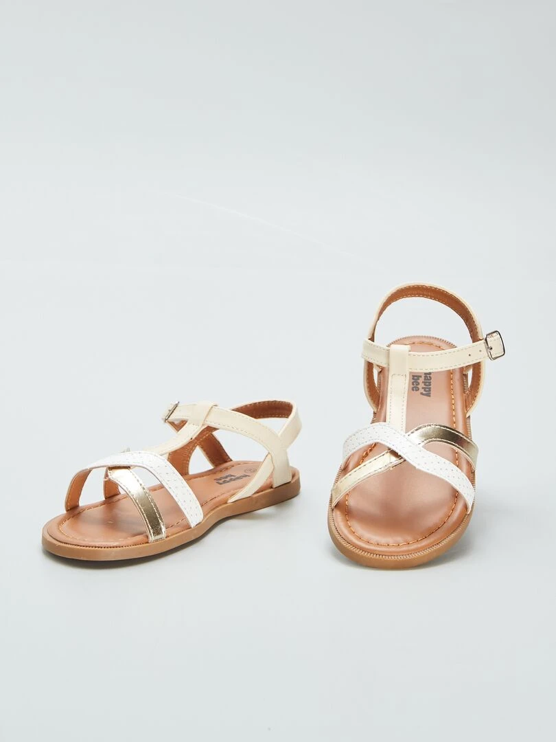 Sandales à brides fantaisies   Beige/doré
