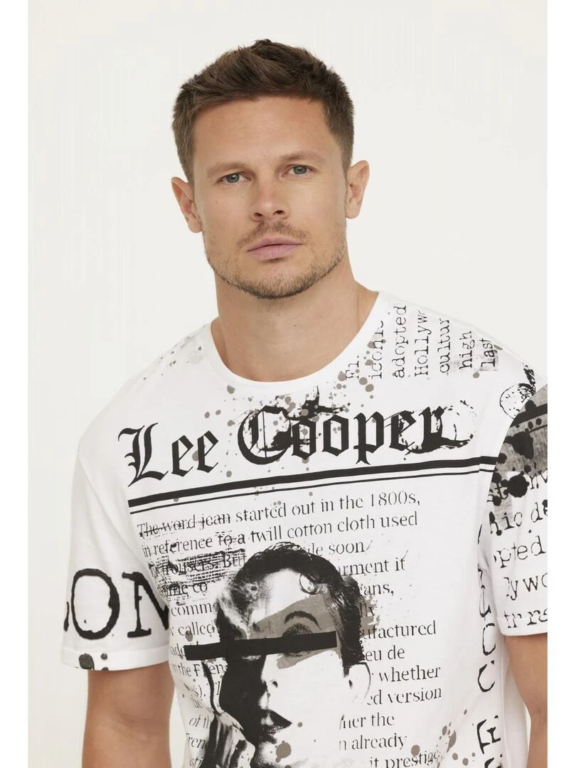Lee Cooper   T shirt manches courtes coton loose AZIRO   Blanc