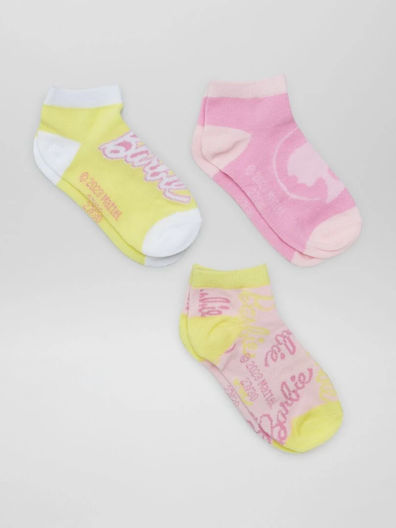 Lot de 3 paires de chaussettes 'Barbie' Rose