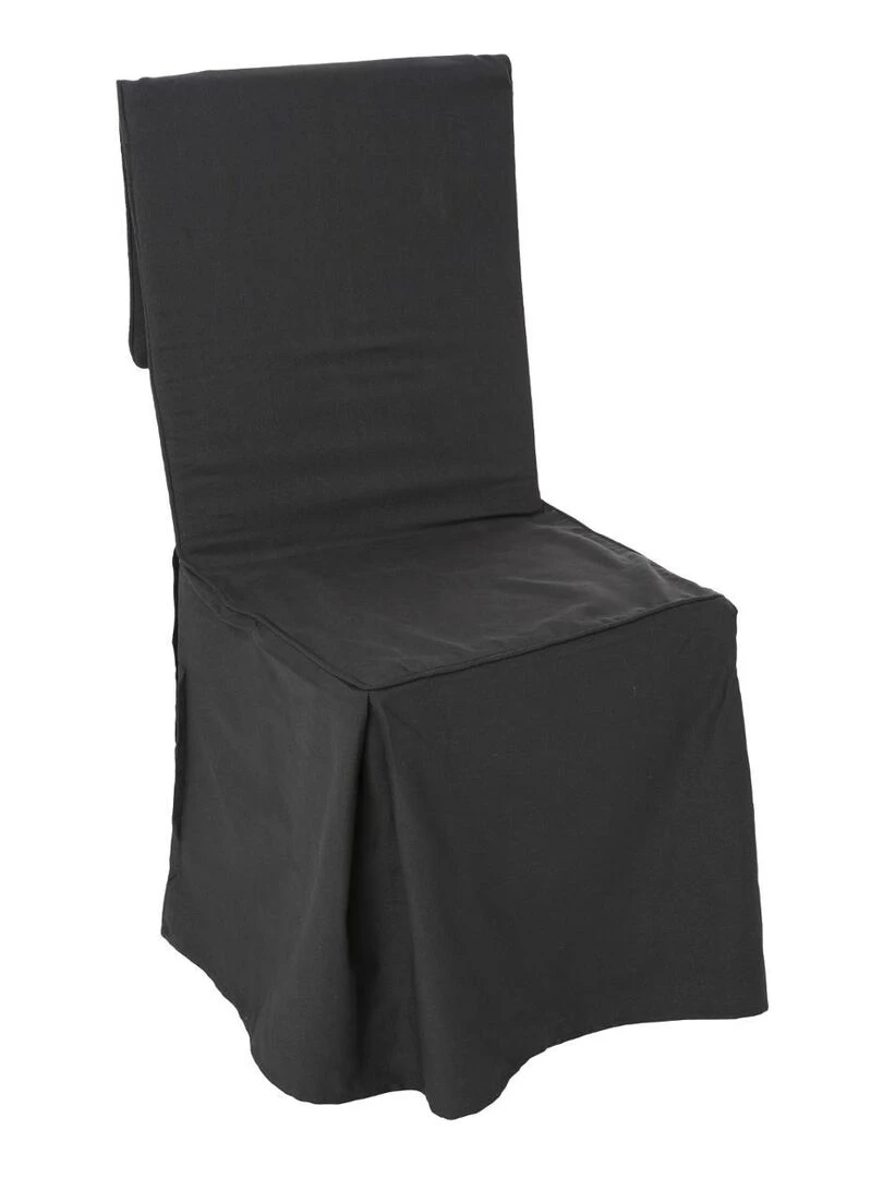 Housse de chaise unie à faux plis Gris foncé