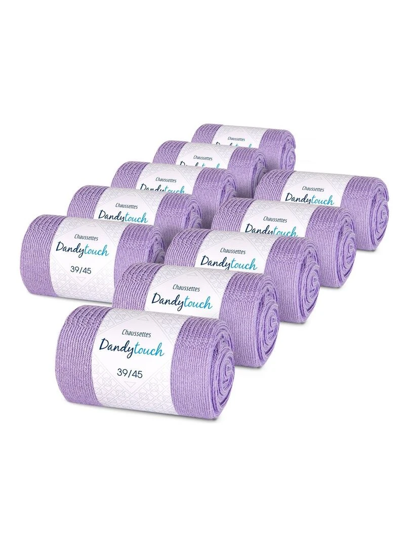 Chaussettes Jersey Coton Lot 10 Paires Fabrication UE Mauve lilas