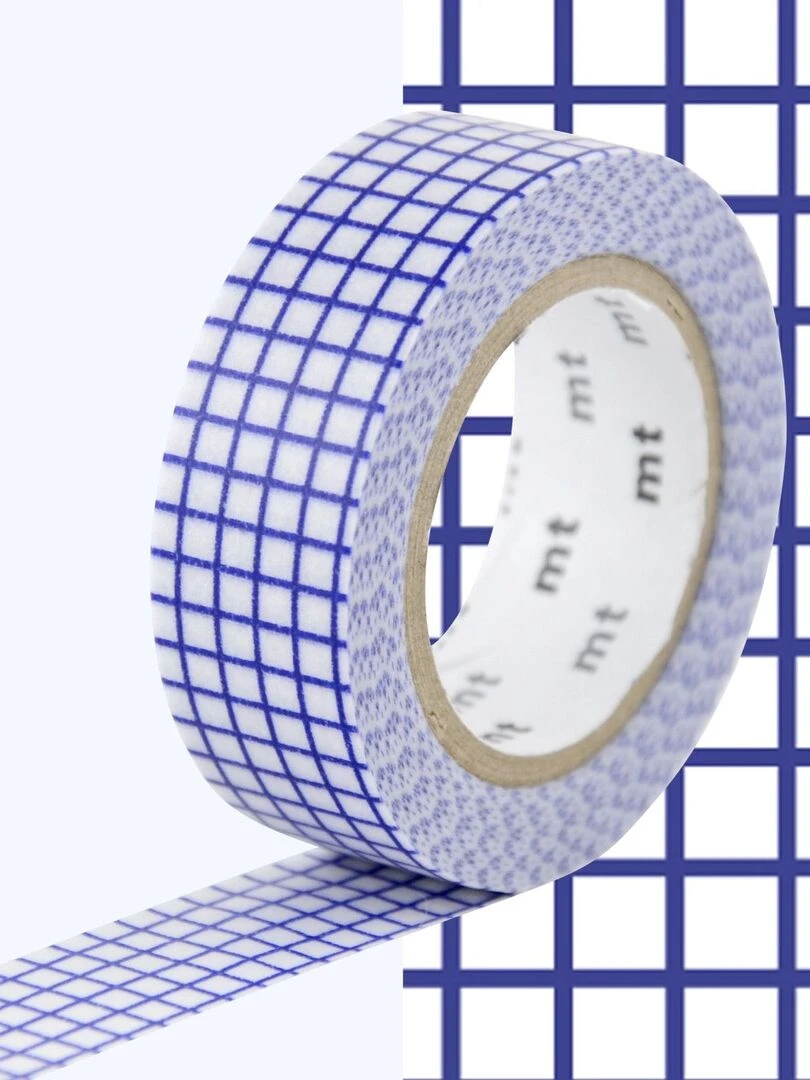 Masking tape quadrillé   Bleu   1 5 cm x 7 m   N/A