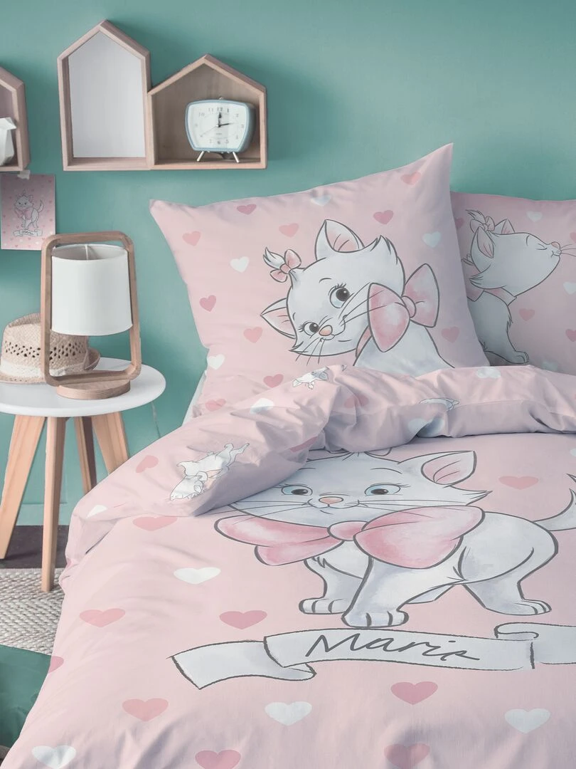 Parure de lit 'Les Aristochats' 1 personne rose