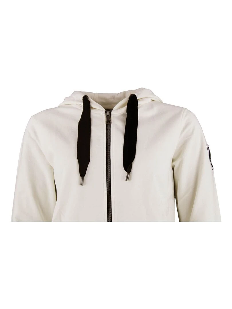 Sweat zippé à capuche femme ACLARA   Ecru