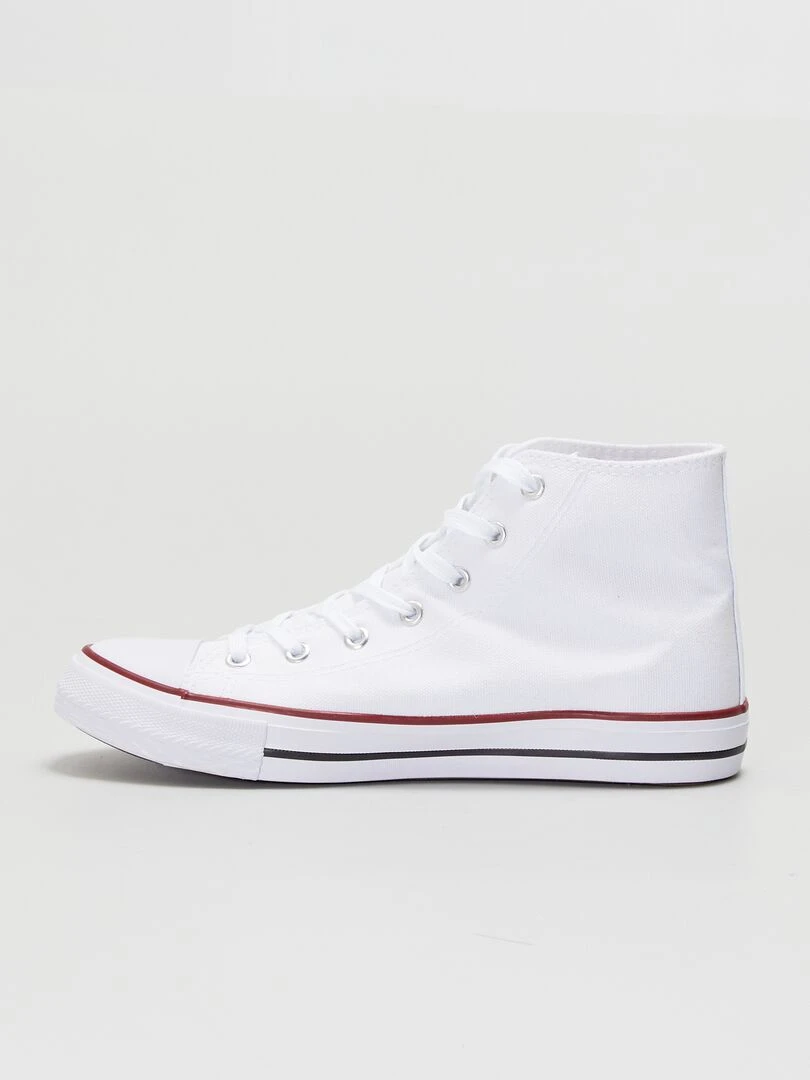 Baskets montantes en toile   blanc