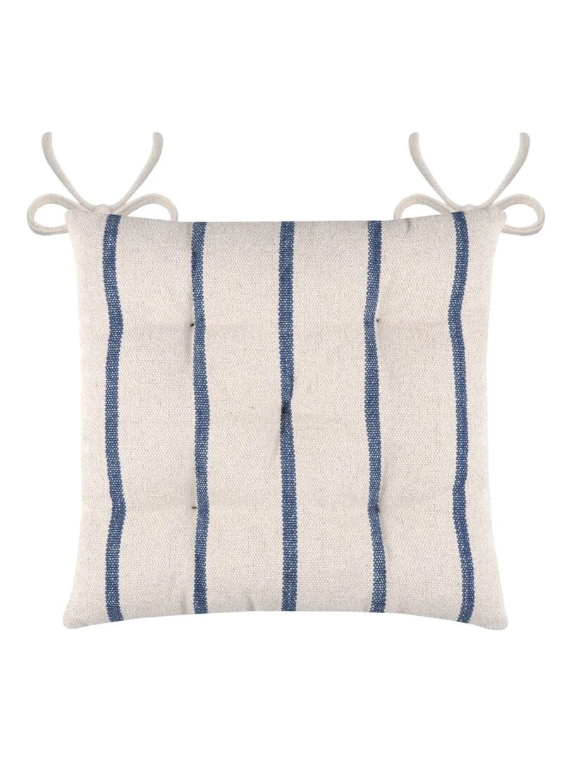 Lot de 4 galettes de chaise 5 points 40x40 St Trop marine coton Bleu