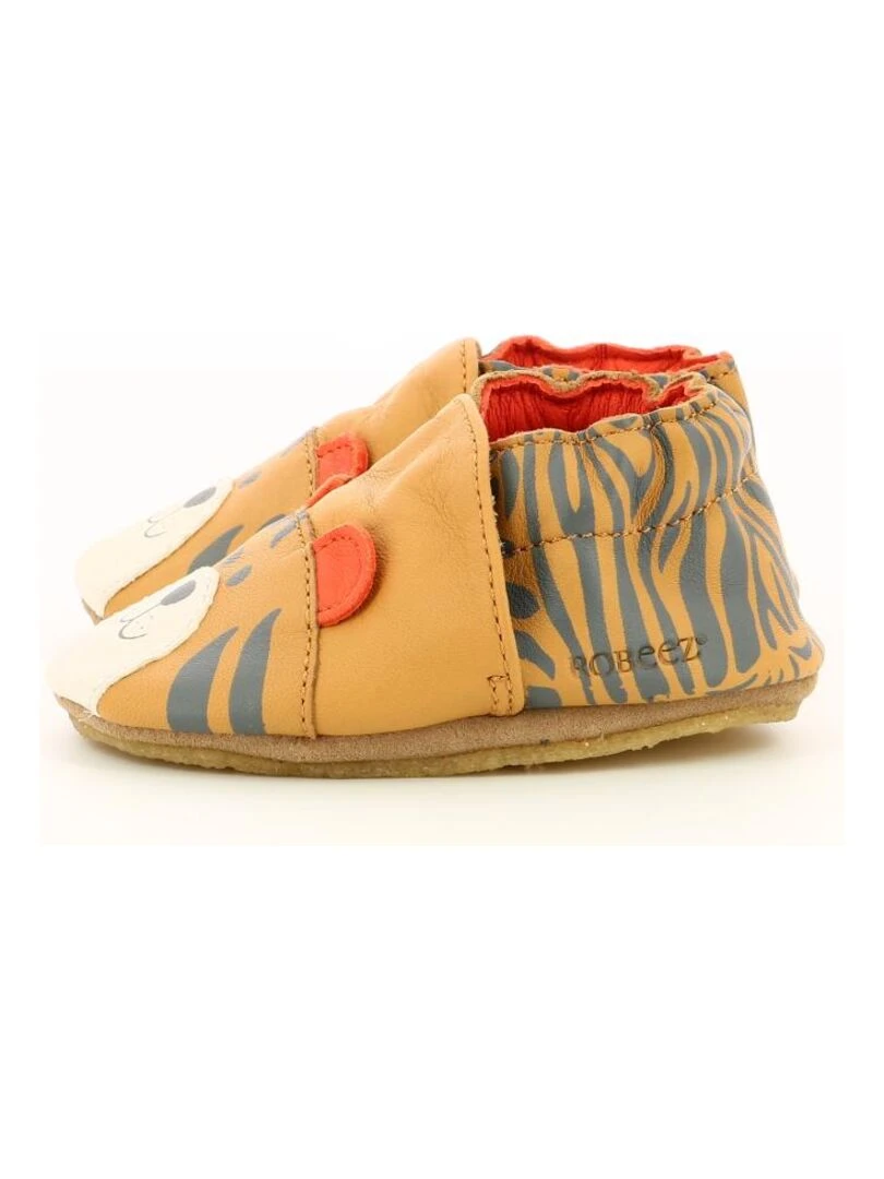 Chaussons Cuir Awesome Tiger   Marron
