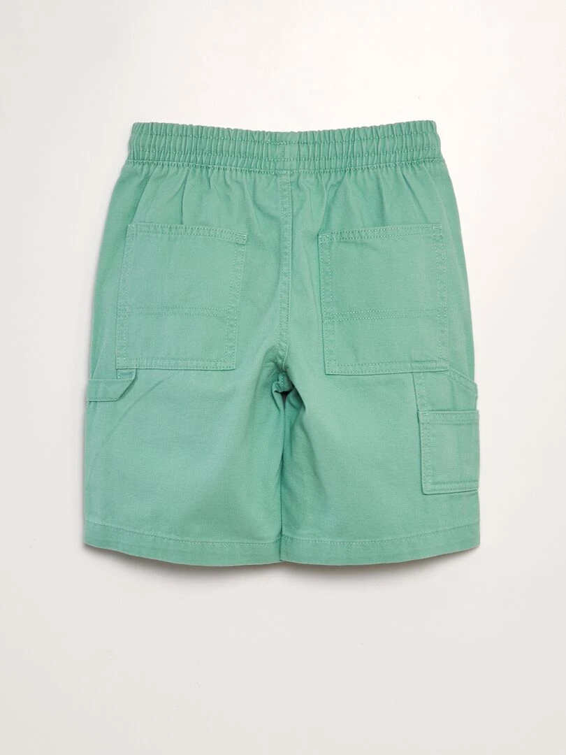 Short élastiqué façon denim Vert