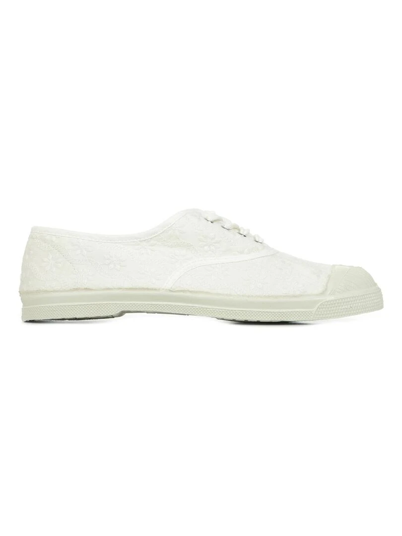 Tennis à Lacets Bensimon Broderie Anglaise Beige