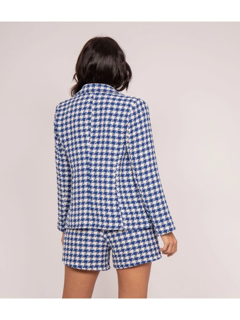 Blazer pied de poule URIELLE Bleu