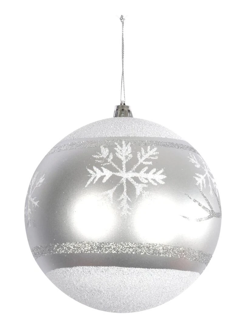 Boule de noel argent flocon Argent