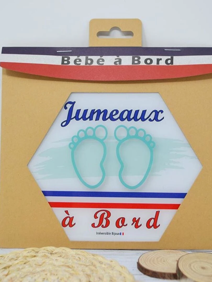 Adhésif / Autocollant bébé à bord   Jumeaux   Bleu