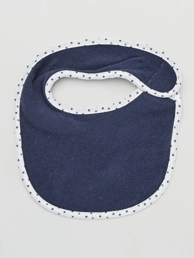 Lot de 7 bavoirs éponge à scratch Bleu marine