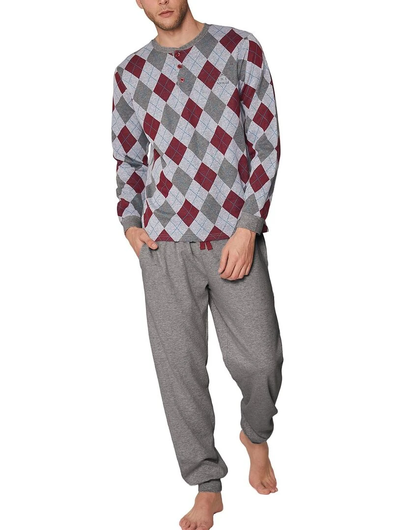 Pyjama pantalon et haut Rombos Gris