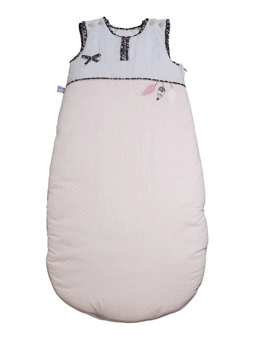 Bemini Gigoteuse  avec moufles Pady velvet et jersey   Rose clair