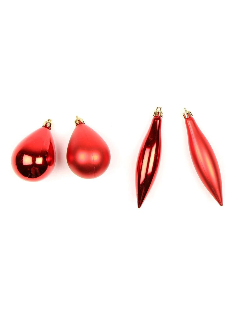 4 boules de sapin de noel olive et glacon Bleu ciel
