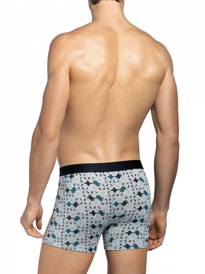 Boxer Brenner à motifs géométrique   Gris
