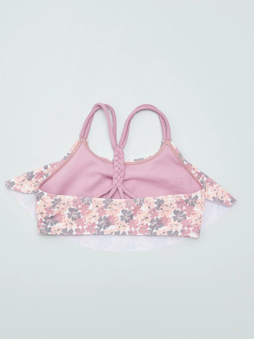 Maillot de bain fleuri   2 pièces   Marron