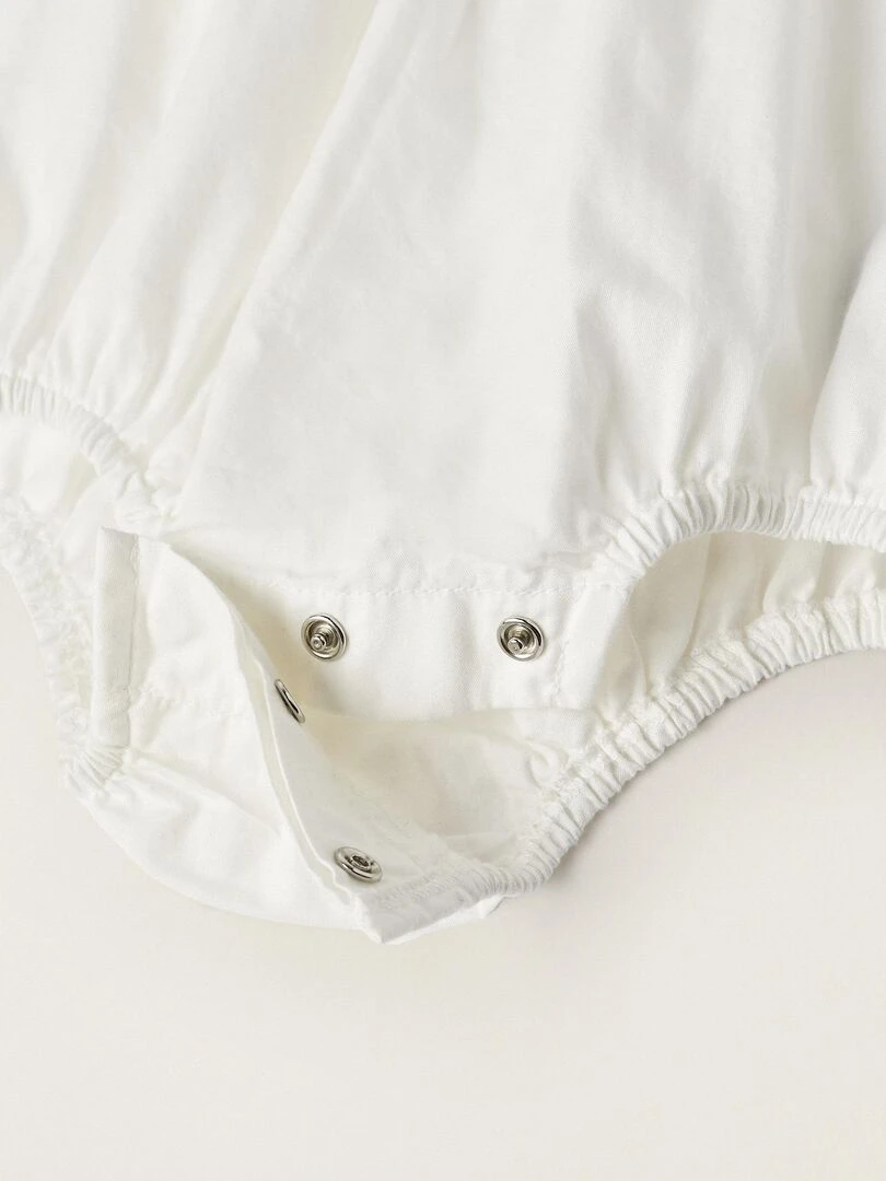 Body Blouse en coton pour nouveau né 'B&S' manches longues ATLANTIC COMPANY   Blanc