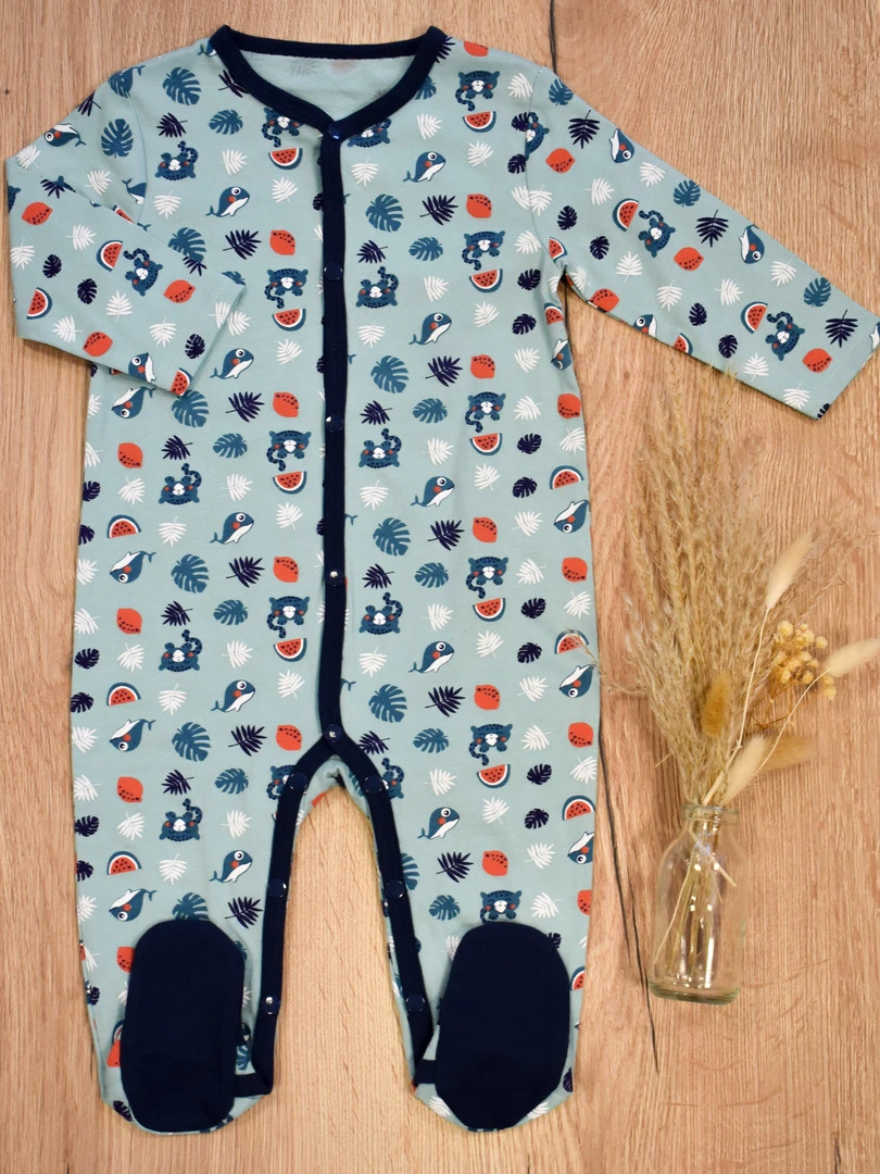 Pyjama Jersey 'cute Tropical''doo&bo' bleu turquoise