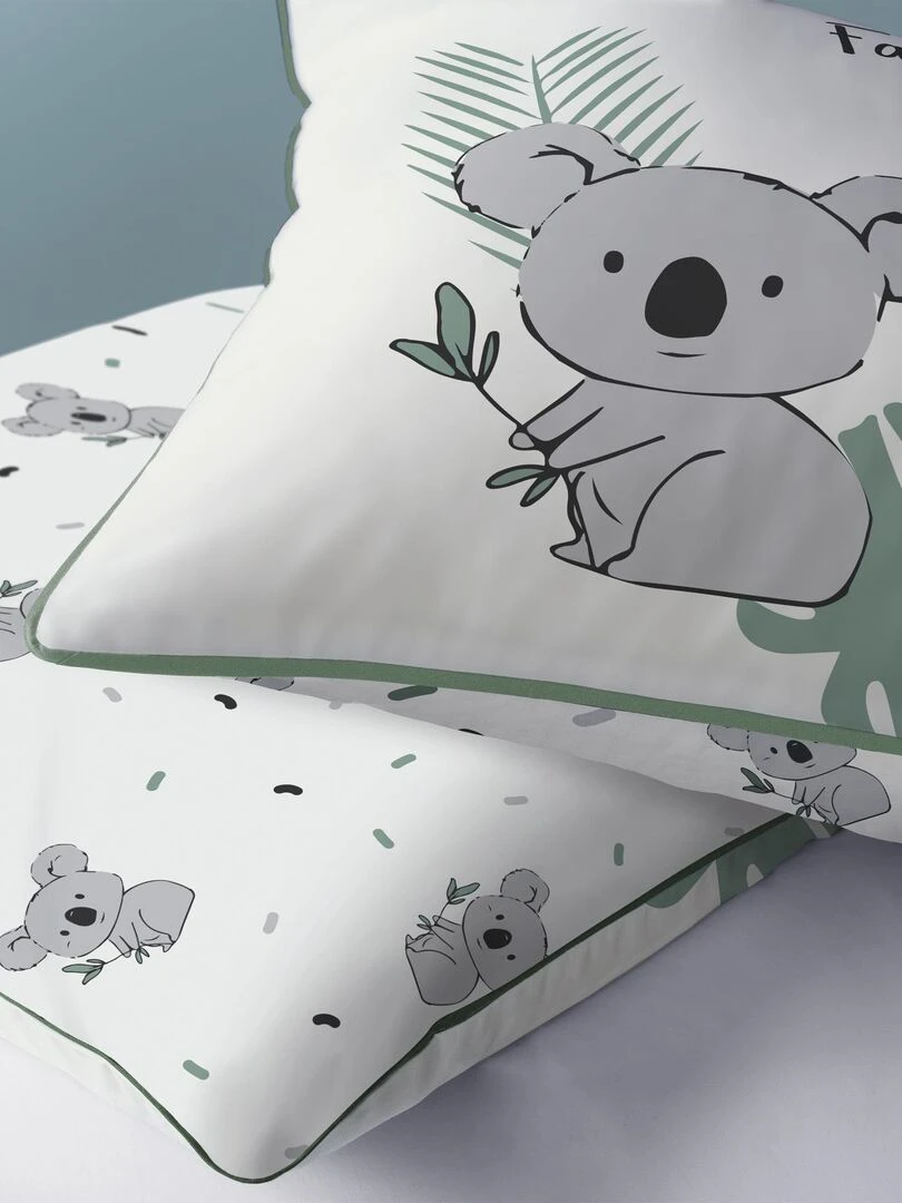 Parure de lit imprimée 100% coton KOALAS Beige clair