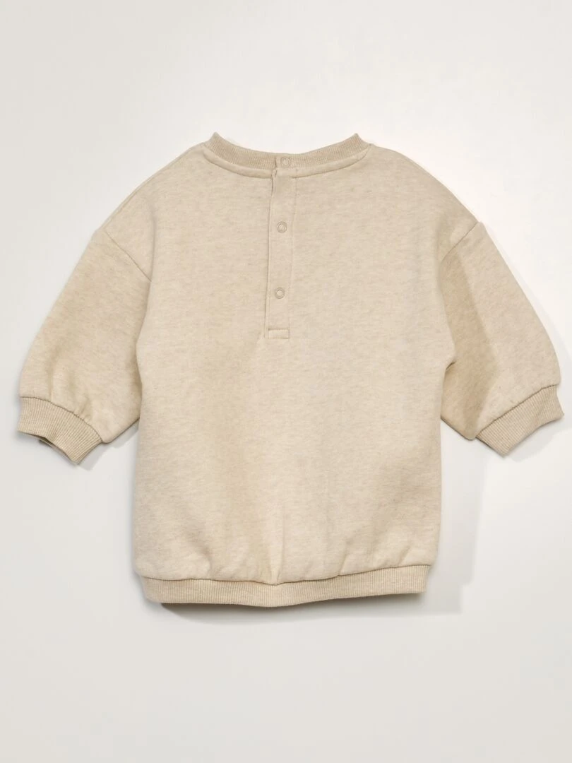 Robe sweat en molleton   Beige