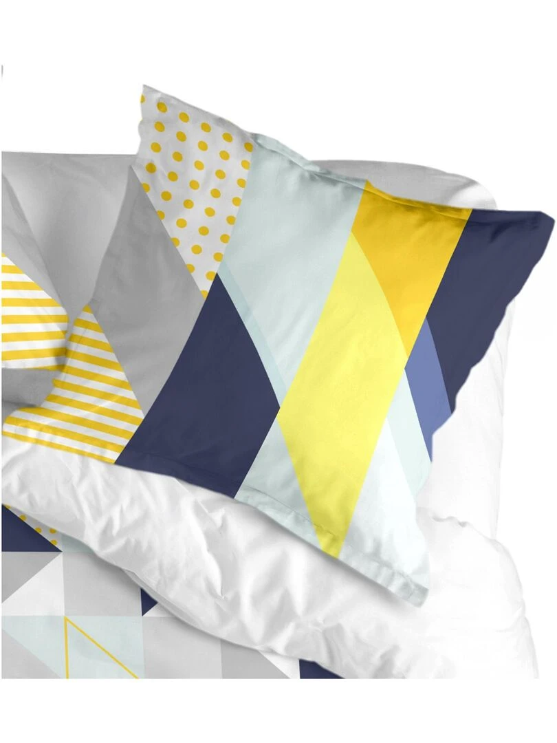 Taie d'oreiller Geo dot "Happyfriday"   Blanc