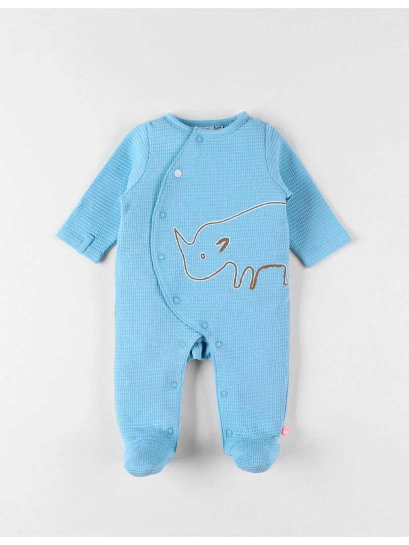 Pyjama 1 pièce rhino en jersey gaufré Noukie's Bleu
