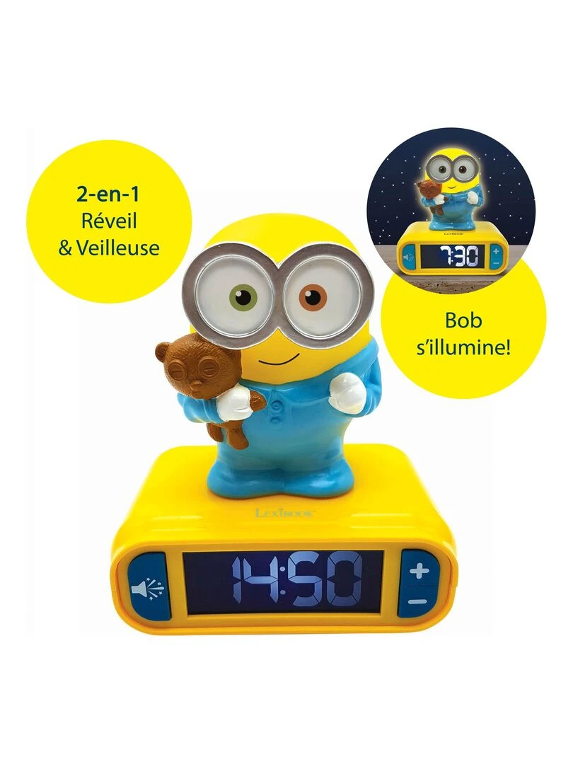 Réveil Avec Veilleuse En 3d Design Les Minions Et Effets Sonores   N/A