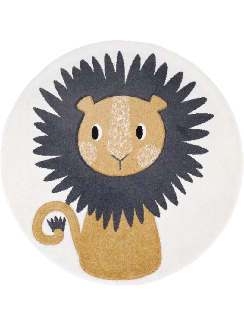 Tapis rond lion Jaggo (120 cm) Jaune