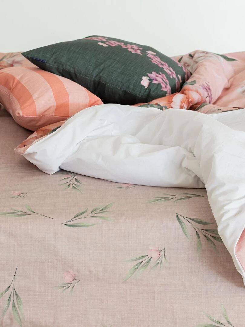 Drap housse Summer floral "Happyfriday" Blanc