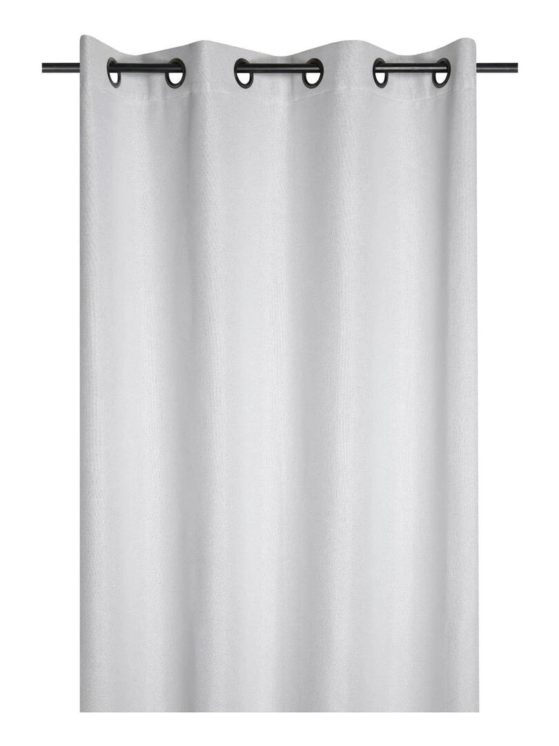 Rideau occultant Effet tweed Ecru