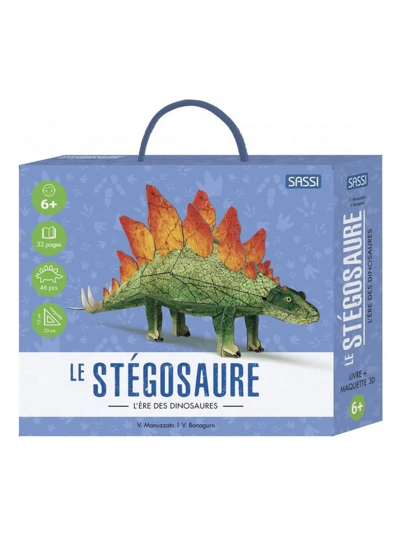 Coffret Puzzle 3D 46 pièces et livre : Le Stégosaure N/A