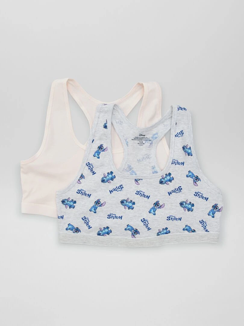 Lot de 2 brassières 'Stitch' Gris/Rose