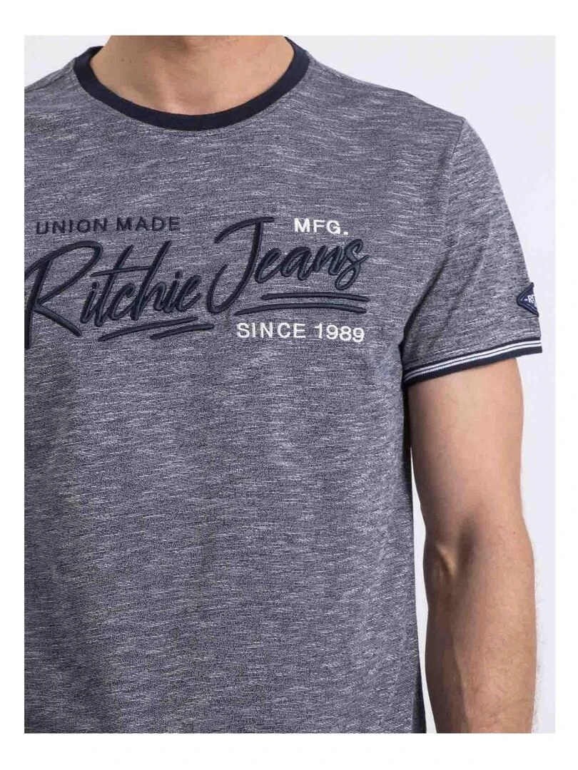 T shirt col rond NIRADAM   Bleu marine